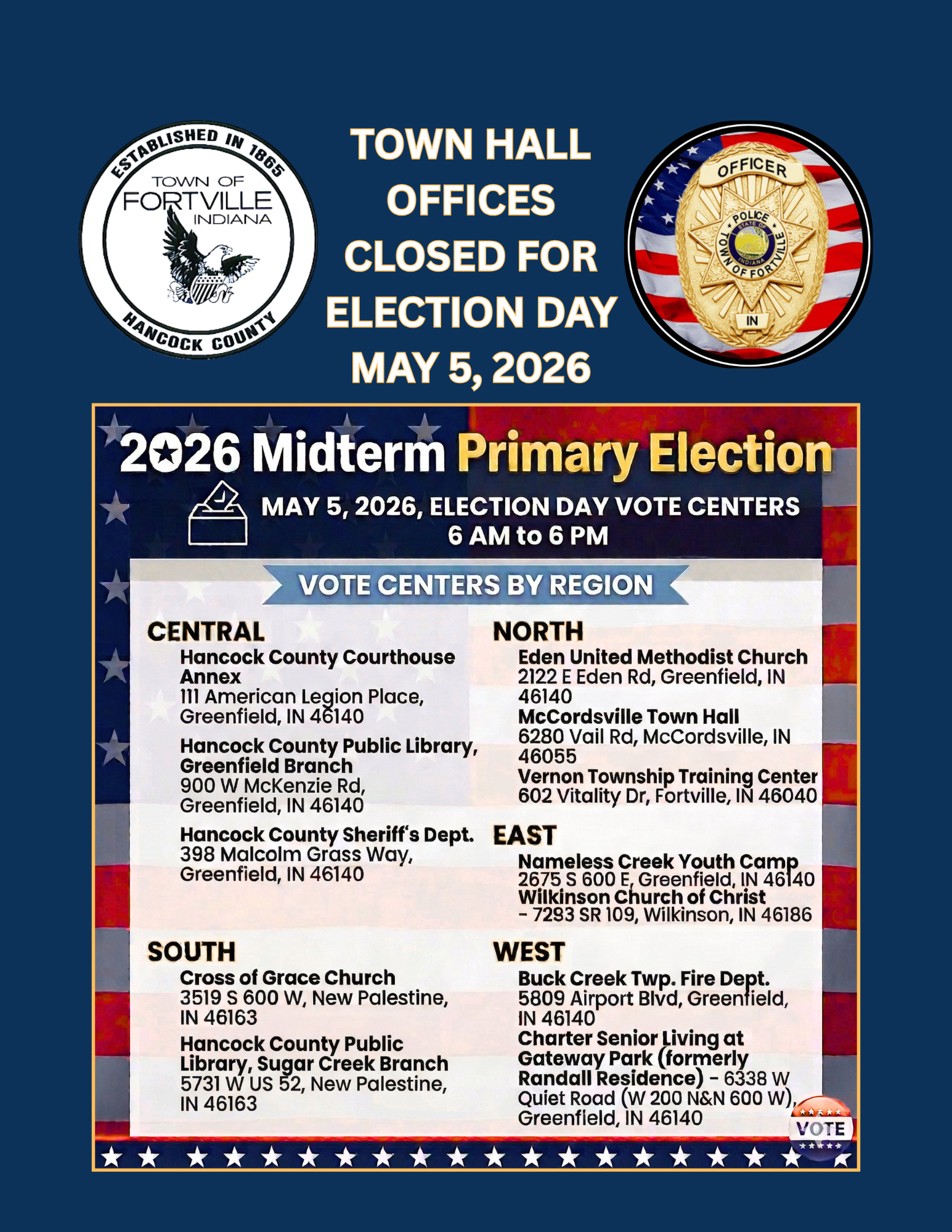 Town Hall Closed: Tue. May 5th, 2026